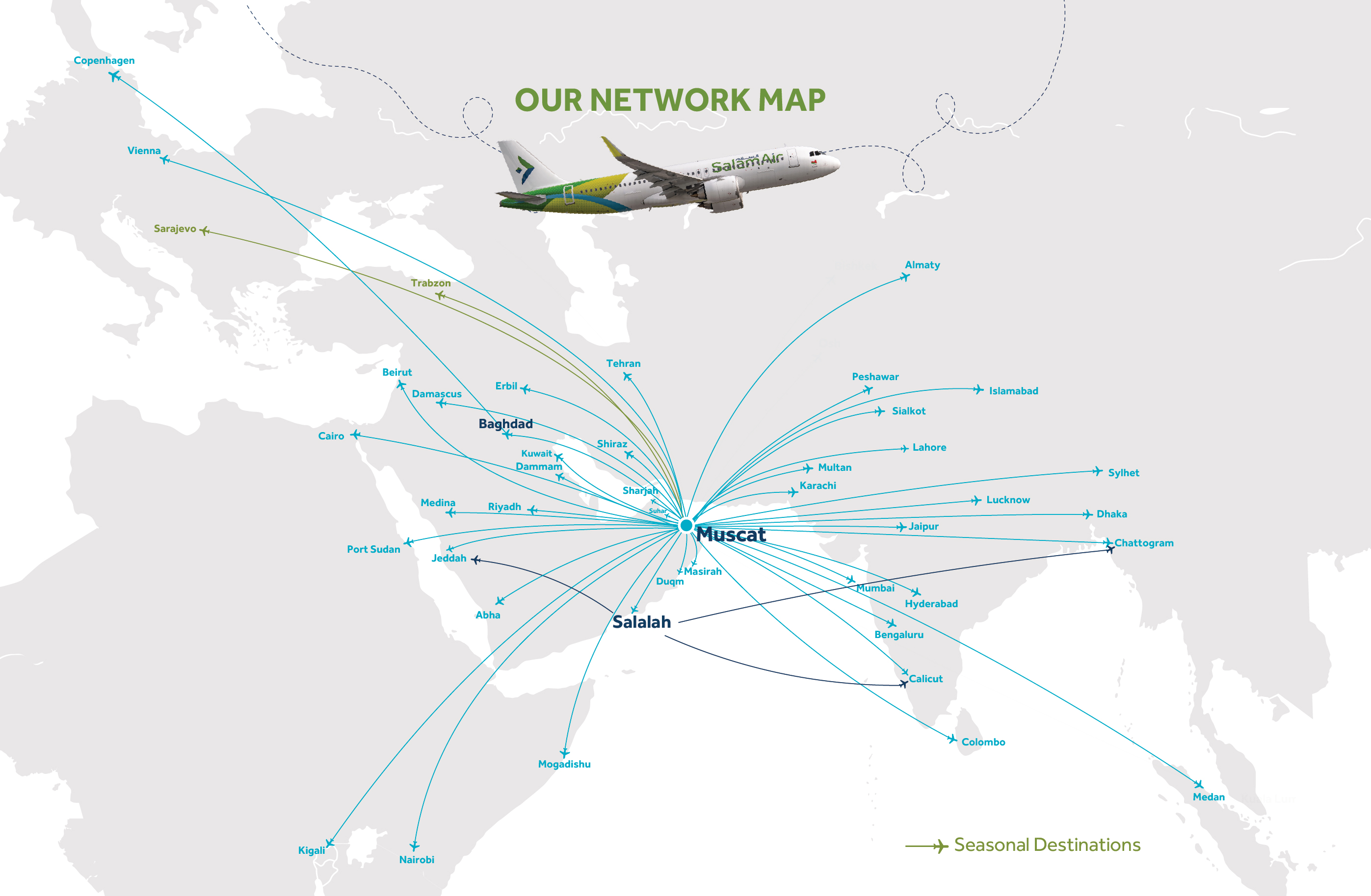 SalamAir Airline Network Map